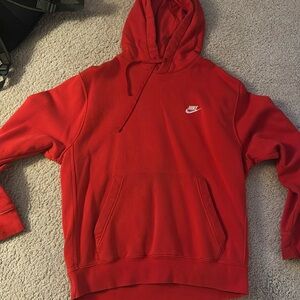 Red Nike hoodie